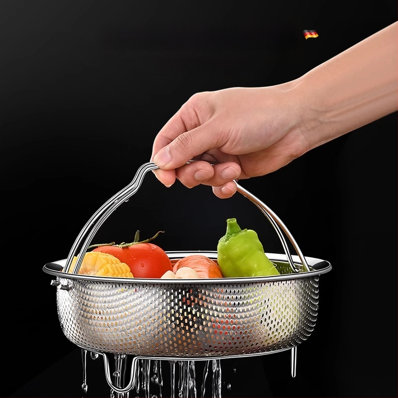 304 nerūsējošā tērauda tvaicētājs rīsu vārītājs ūdensnecaurlaidīgs sabiezināts tvaicētājs tvaicēti dārzeņi tvaicētas maizītes ar rokturi tvaicēšanas režģis tvaicēšanas režģis tvaicēšanas režģi