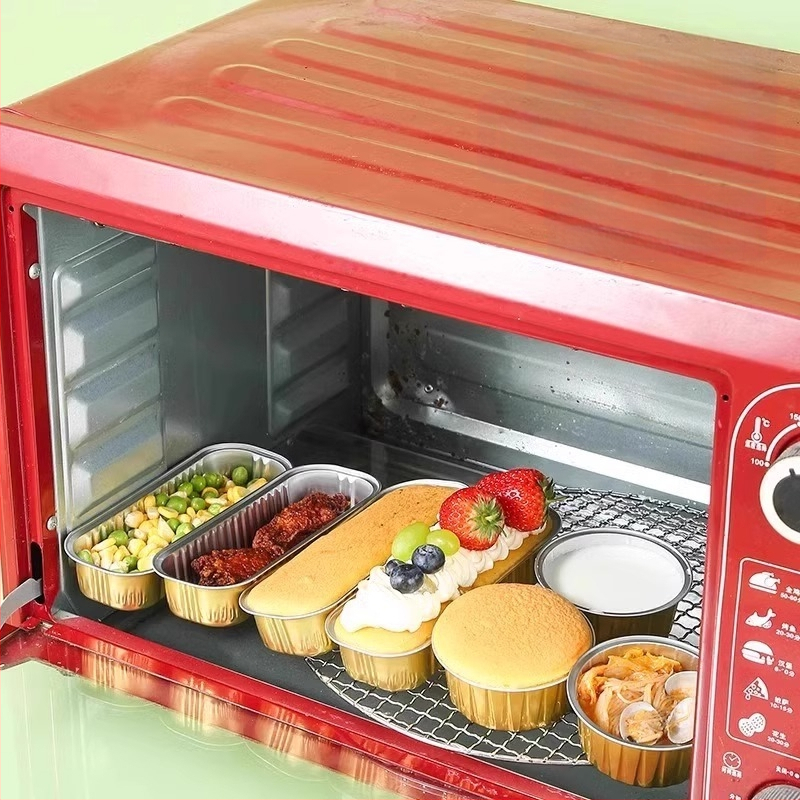 Oro keptuvės alavo folijos dubuo aliuminio folija kartojama buitinė orkaitė pyrago pudingo kepimo forma maža alavo folijos dėžutė puodelio padėklas