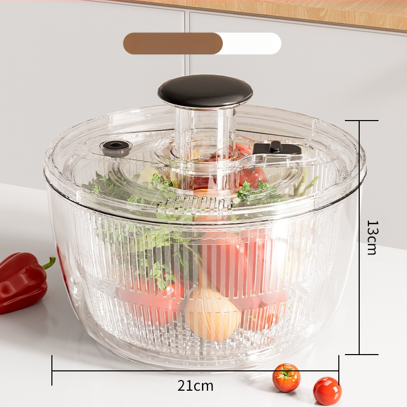 Daržovių džiovyklė su presu, buitinė salotų džiovyklė su gręžimo funkcija, daugiafunkcis didelės talpos besisukantis išleidimo krepšelis, daržovių dubuo