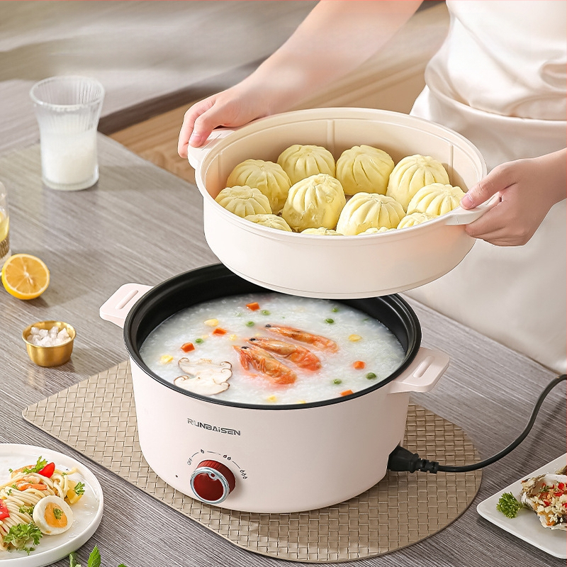 Многофункционална електрическа тенджера за готвене, вградена електрическа тенджера за готвене в домакинство, общежитие, студентско общежитие, готвене на юфка, малка електрическа тенджера, малък електрически уок