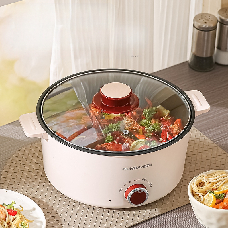 Многофункционална електрическа тенджера за готвене, вградена електрическа тенджера за готвене в домакинство, общежитие, студентско общежитие, готвене на юфка, малка електрическа тенджера, малък електрически уок