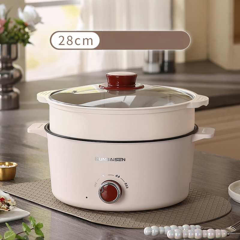 Многофункционална електрическа тенджера за готвене, вградена електрическа тенджера за готвене в домакинство, общежитие, студентско общежитие, готвене на юфка, малка електрическа тенджера, малък електрически уок