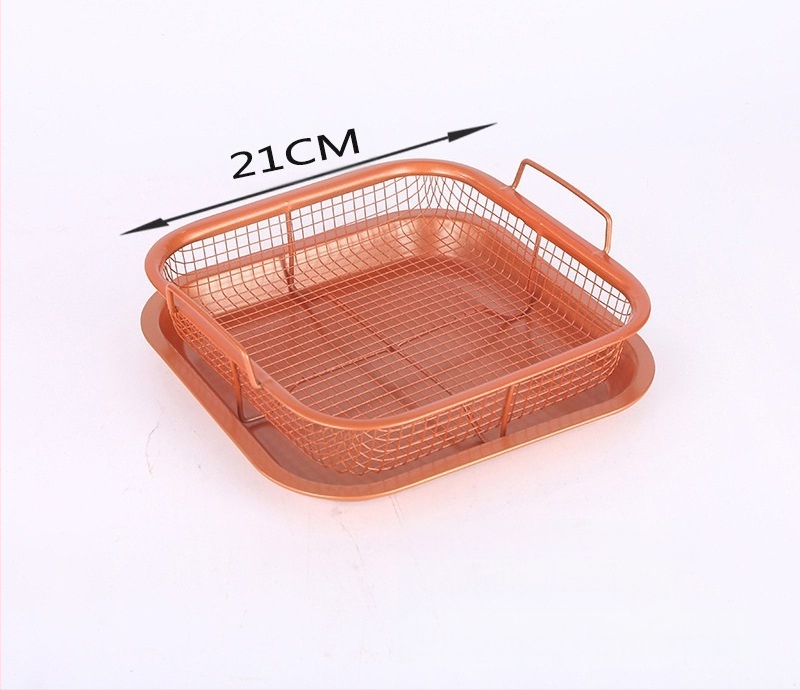 Nerūdijančio plieno tinklelis, bulvyčių kepimo krepšelis, filtro krepšelis, nelimpanti alyvos nusausinimo grotelės, traškumo padėklas