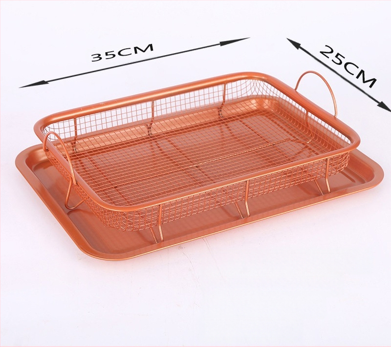 Nerūdijančio plieno tinklelis, bulvyčių kepimo krepšelis, filtro krepšelis, nelimpanti alyvos nusausinimo grotelės, traškumo padėklas