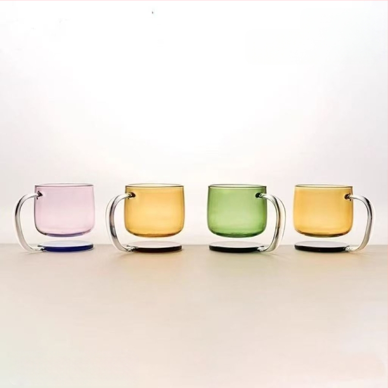 Kreatív Függesztett Üvegpohár, Magas Bórszilikát Üveg Kávéspohár, Magas Kinézetű Kontrasztos Színű Függesztett Ivópohár, Háztartási Tejespohár
