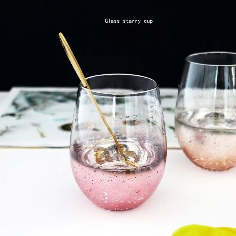 Tähistaeva gradientklaasist populaarne loominguline munakujuline galvaniseeritud veekruus, veiniklaas, mahlapiimakruus, suur kõhukruus