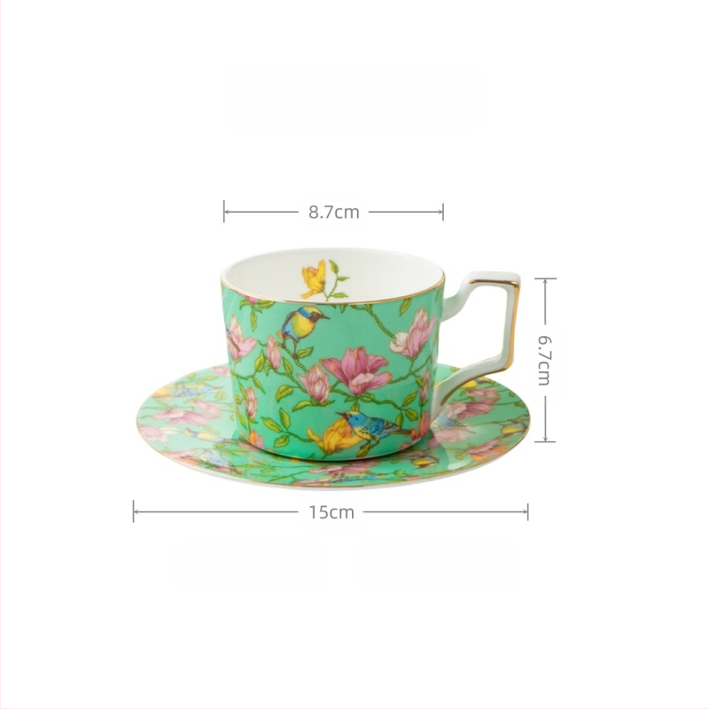 Nagykereskedelmi aranyozott peremes kerámia kávéscsésze és csészealj készlet, csont porcelánból, egyszerű, kreatív otthoni délutáni teáscsésze, őszi fesztivál emléktárgy