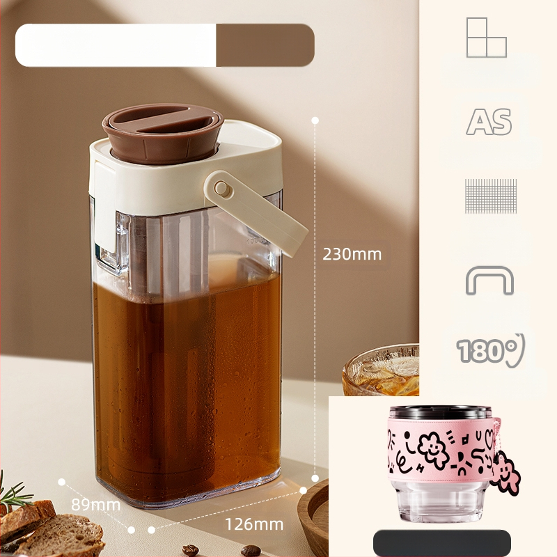 Külmpruulpott Kohvikann Kodune kaasaskantav külmik Külmaveepott Suure mahutavusega külmpruulpudeli teekann Jääpruulpudel