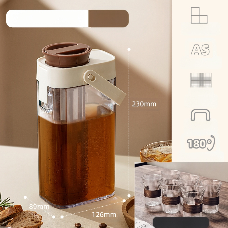 Külmpruulpott Kohvikann Kodune kaasaskantav külmik Külmaveepott Suure mahutavusega külmpruulpudeli teekann Jääpruulpudel