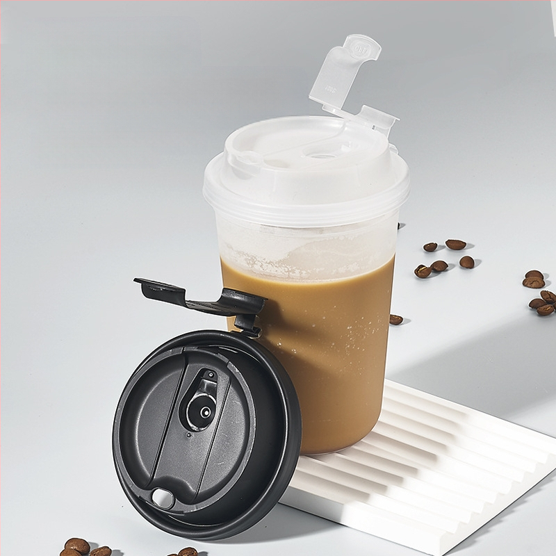 90 kalibro arbatos ir kavos integruotas dangtelis, madingas sniego lauko spalvos pieno arbatos puodelio dangtelis, vienkartinis plastikinis dangtelis, kavos integruotas puodelio dangtelis