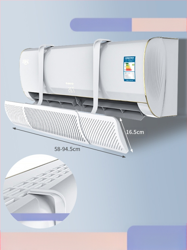 Naujo gamintojo oro kondicionieriaus priekinis stiklas su apsauga nuo tiesioginio pūtimo, teleskopiniu pakabinamu oro kondicionieriaus išleidimo anga, vėjo deflektorius be kondensato