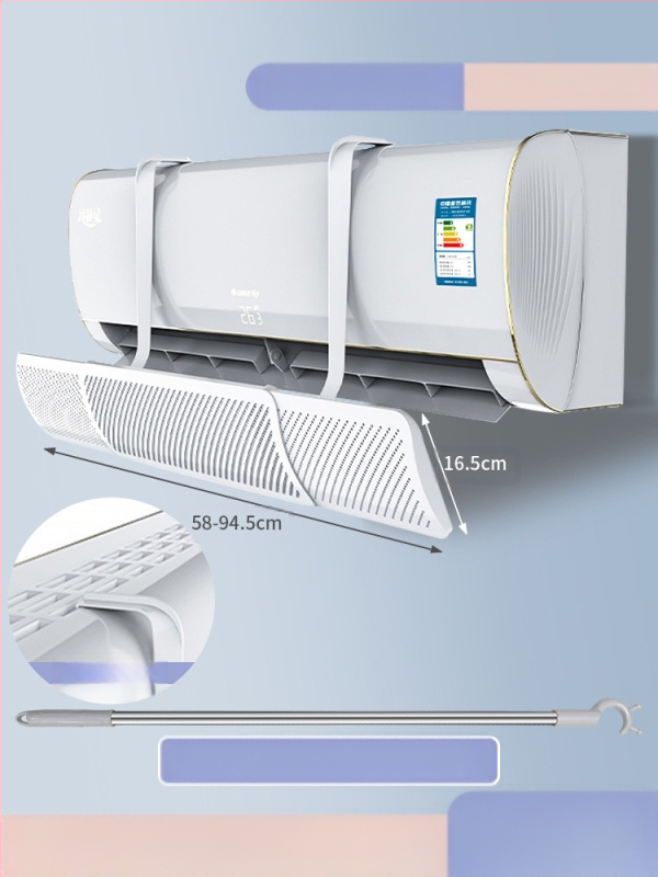 Naujo gamintojo oro kondicionieriaus priekinis stiklas su apsauga nuo tiesioginio pūtimo, teleskopiniu pakabinamu oro kondicionieriaus išleidimo anga, vėjo deflektorius be kondensato