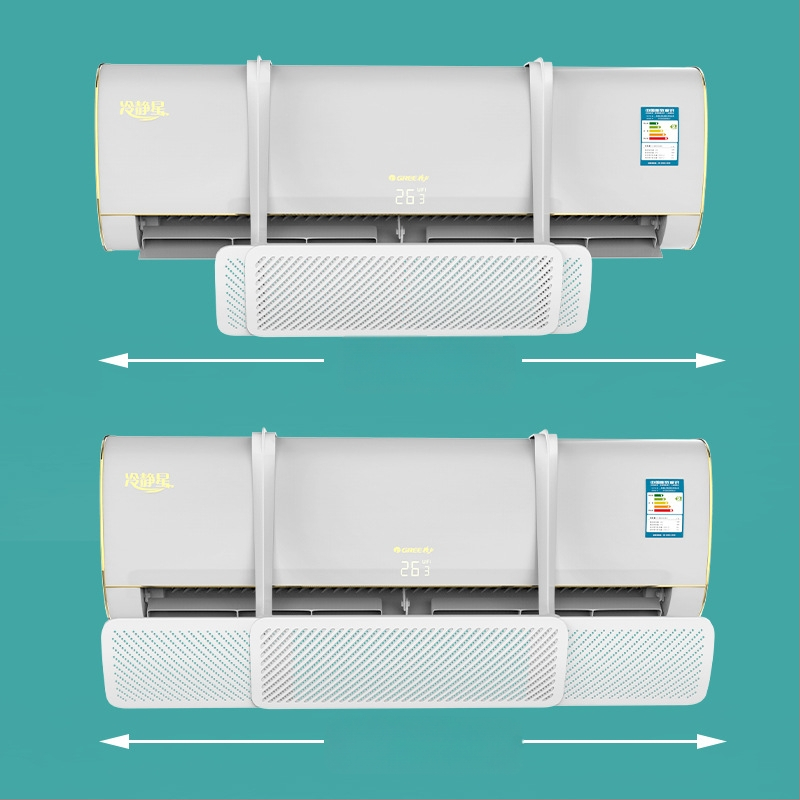 Naujo gamintojo oro kondicionieriaus priekinis stiklas su apsauga nuo tiesioginio pūtimo, teleskopiniu pakabinamu oro kondicionieriaus išleidimo anga, vėjo deflektorius be kondensato