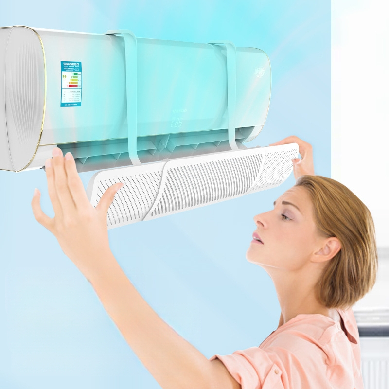 Naujo gamintojo oro kondicionieriaus priekinis stiklas su apsauga nuo tiesioginio pūtimo, teleskopiniu pakabinamu oro kondicionieriaus išleidimo anga, vėjo deflektorius be kondensato