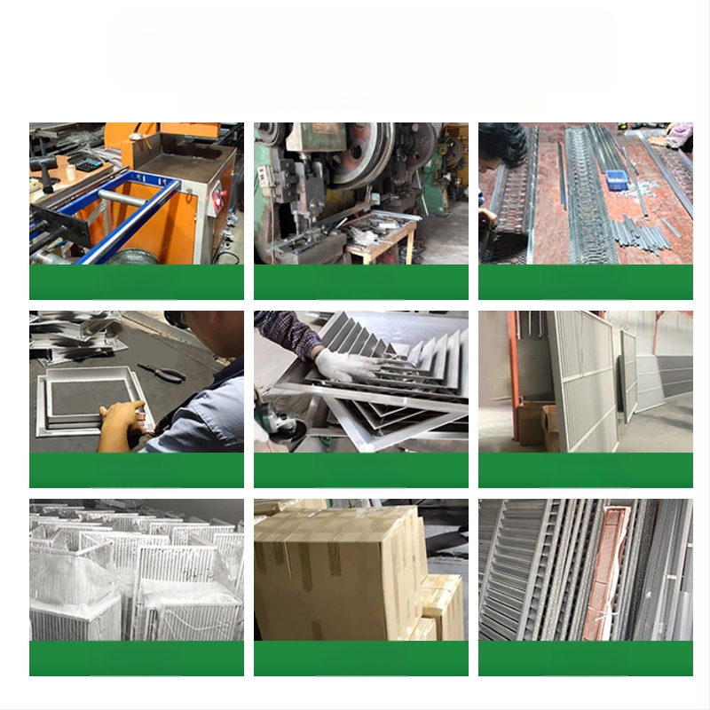 Tarpvalstybinės aliuminio lydinio žaliuzės oro išleidimo anga Išorinė siena Išlenktas mentė Kvėpuojanti vieno sluoksnio žaliuzė Centrinis oro kondicionavimo išleidimo angos apdorojimas