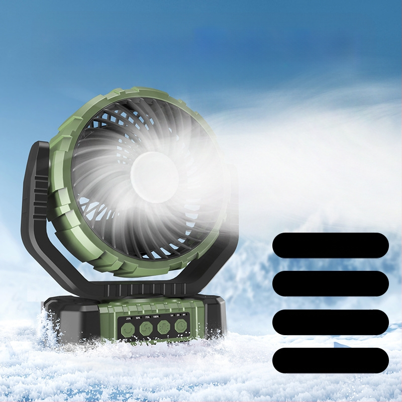 Naujas lauko kempingo stiliaus didelės funkcijos itin ištvermingas išmanusis kratymo galvutės nešiojamas USB įkrovimo ventiliatorius, gamintojas, didmeninė prekyba