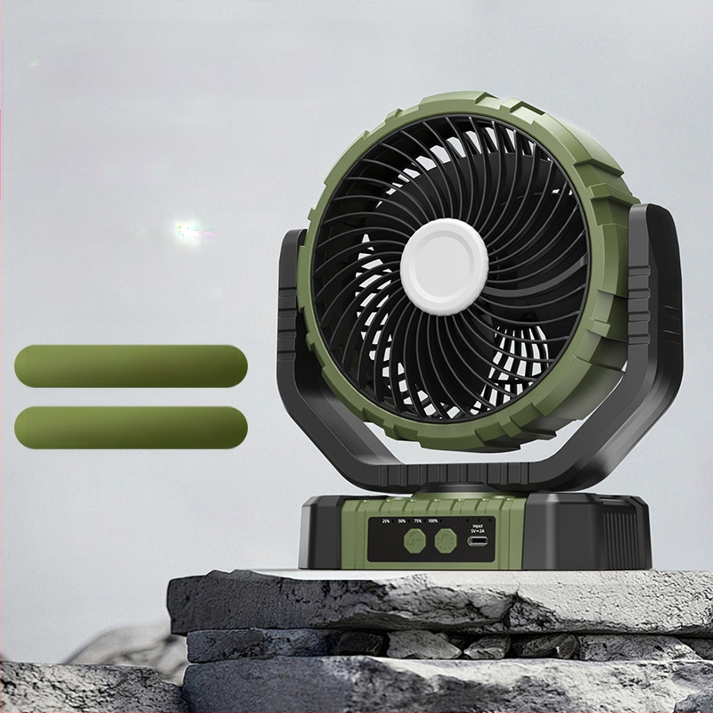 Naujas lauko kempingo stiliaus didelės funkcijos itin ištvermingas išmanusis kratymo galvutės nešiojamas USB įkrovimo ventiliatorius, gamintojas, didmeninė prekyba