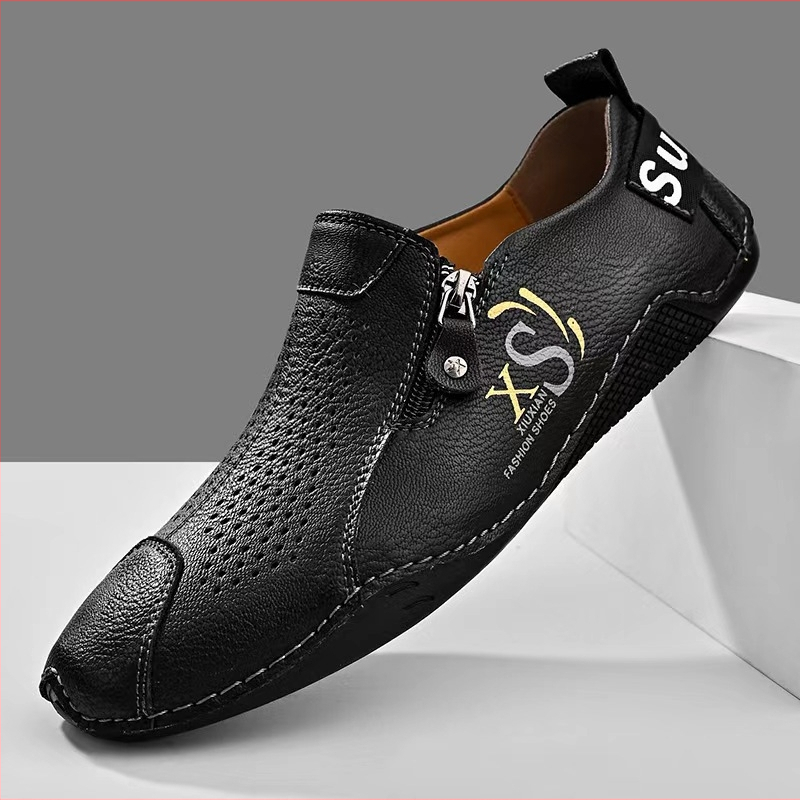 2024 Élő közvetítés Nagy méretű férfi cipők Export Kültéri Alkalmi Cipők Lapos Cipők Lusta Cipők Alacsony Szárú Lélegző Férfi Bőr Cipő Kényelmes