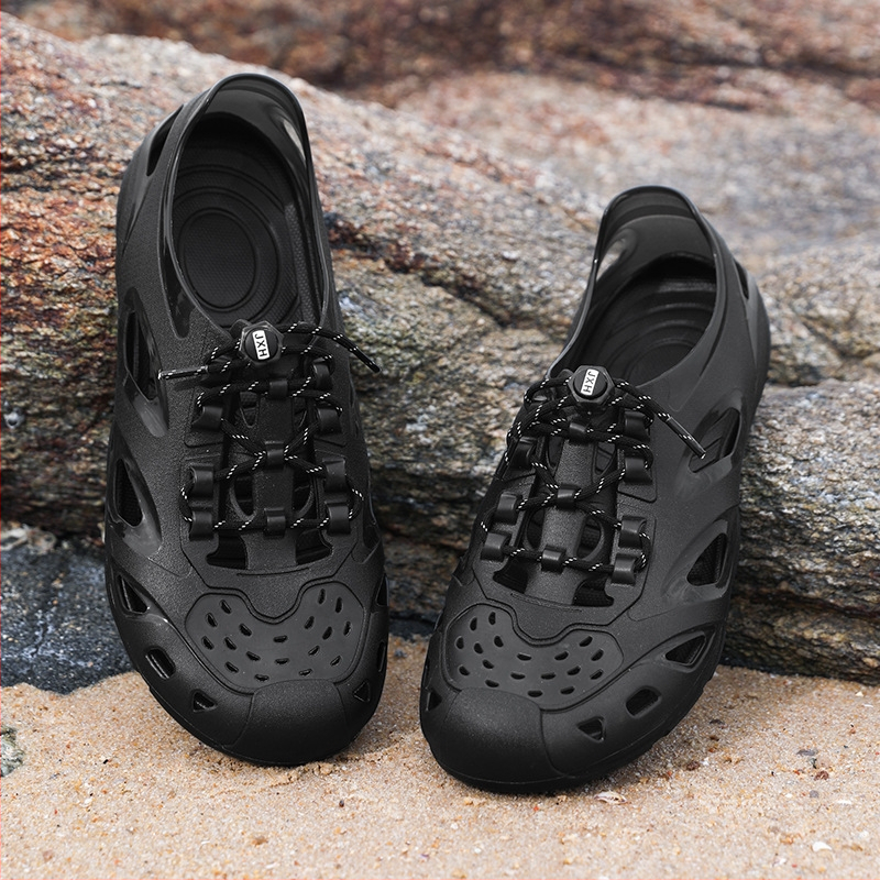 Férfi szandálok, új, divatos, hétköznapi, nyári külső viselet, csúszásgátló hálós horgászpapucs, férfi gázlócipő, strandcipő