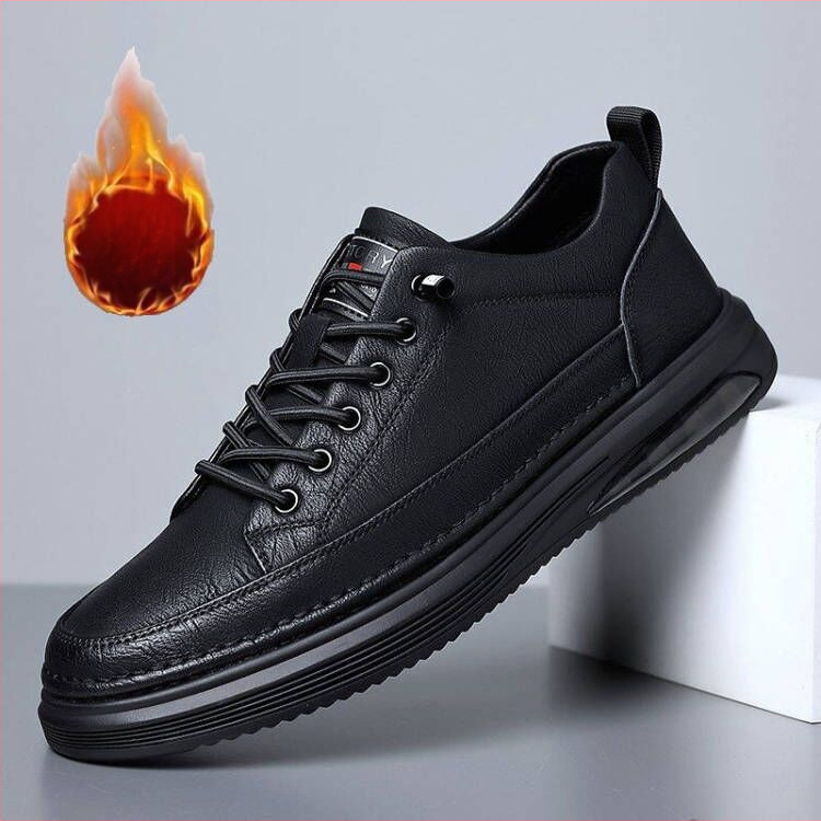 Polár bélésű pamutcipők, plus size 4849 Férfi cipők, mokaszinok, bebújós üzleti cipők, alkalmi cipők, férfi bőrcipők, divatos nagykereskedelem