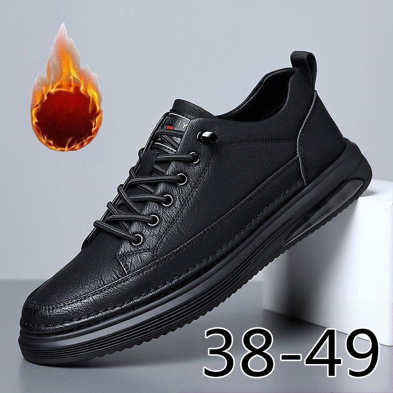 Polár bélésű pamutcipők, plus size 4849 Férfi cipők, mokaszinok, bebújós üzleti cipők, alkalmi cipők, férfi bőrcipők, divatos nagykereskedelem