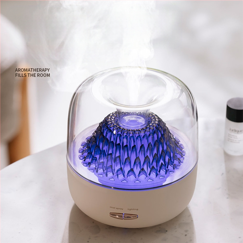Üveg aromaterápiás párásító, környezeti fény, nagy ködmennyiség, hálószoba irodai asztali aromaterápiás gép, születésnapi ajándék lányoknak