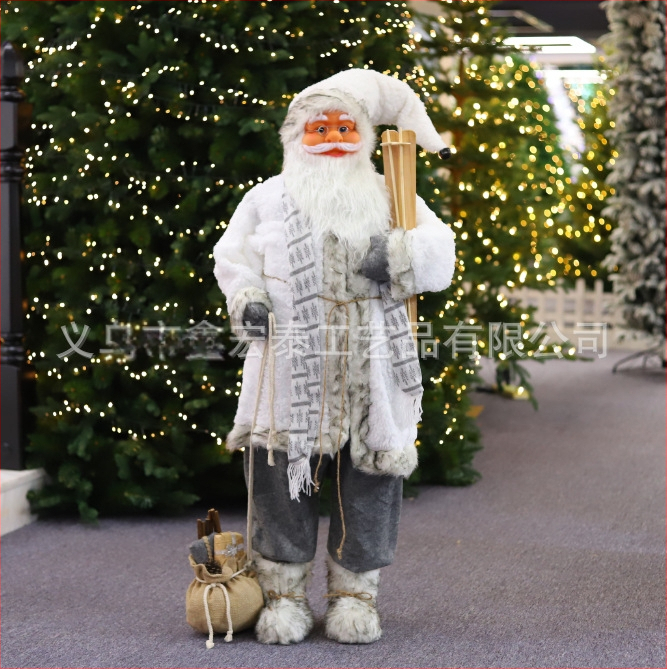 Karácsonyi kellékek aranyos fehér Mikulás díszek baba játék divat otthon karácsonyi dekoráció Mikulás