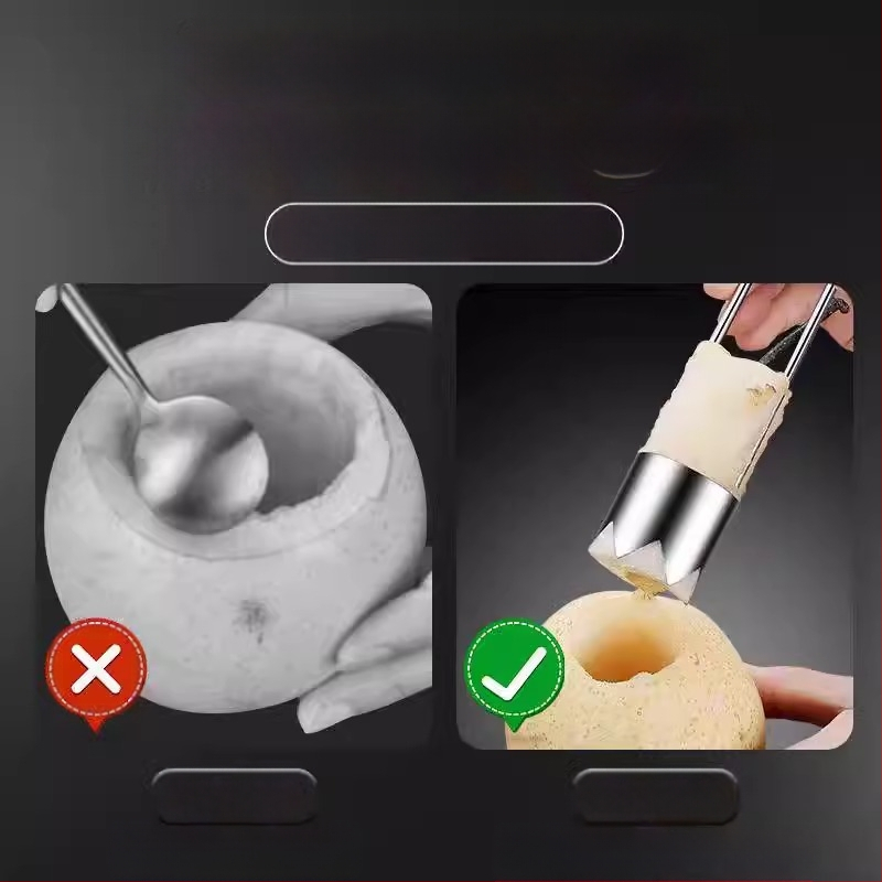 Instrument rotund pentru scobitor de mere, ardei verde, Sydney, scobitor de legume și fructe, artefact din oțel inoxidabil, scobitor de pere, bucătărie