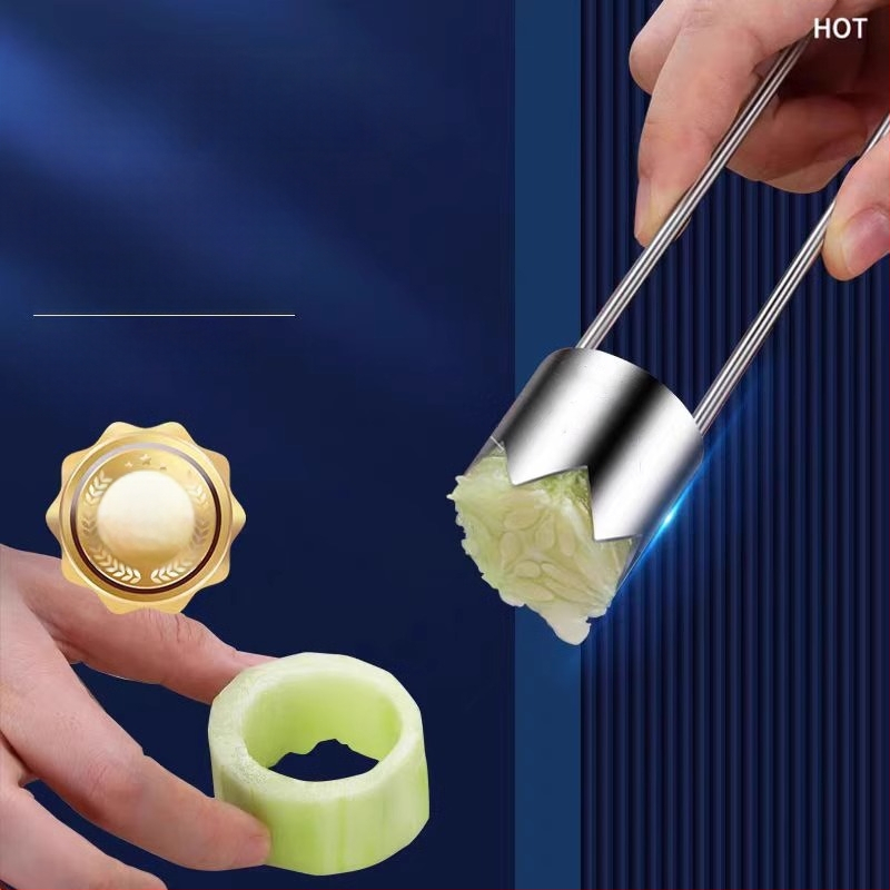 Instrument rotund pentru scobitor de mere, ardei verde, Sydney, scobitor de legume și fructe, artefact din oțel inoxidabil, scobitor de pere, bucătărie