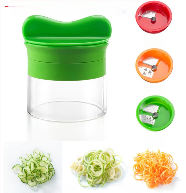 Kūrybinis šalto indo įrankis Daugiafunkcis daržovių spiralinis pjaustytuvas Cukinijų agurkų makaronų pjaustytuvas Smulkintuvas
