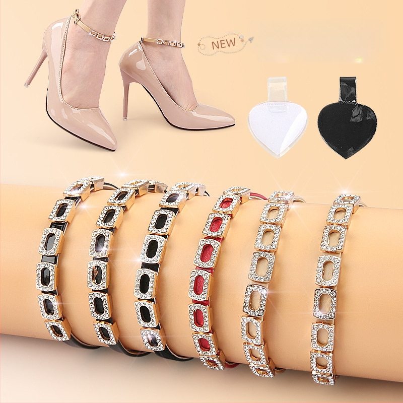 Naiste lamedad kingapaelad teemantpandlaga kõrged kontsad kukkumisvastase kontsaga suured väikesed paigaldusvabad fikseeritud kingapaelad