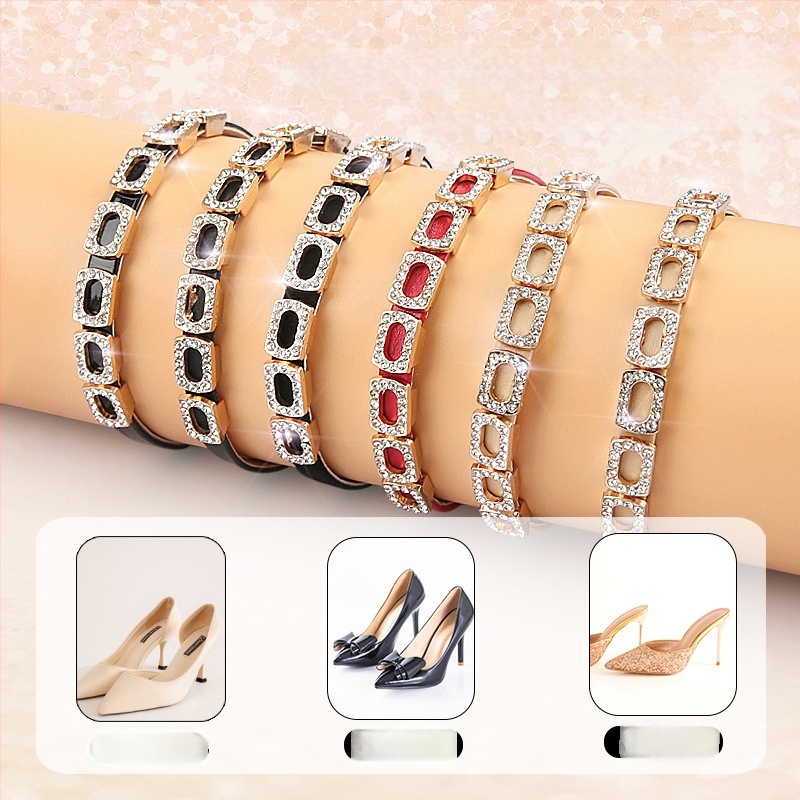 Naiste lamedad kingapaelad teemantpandlaga kõrged kontsad kukkumisvastase kontsaga suured väikesed paigaldusvabad fikseeritud kingapaelad