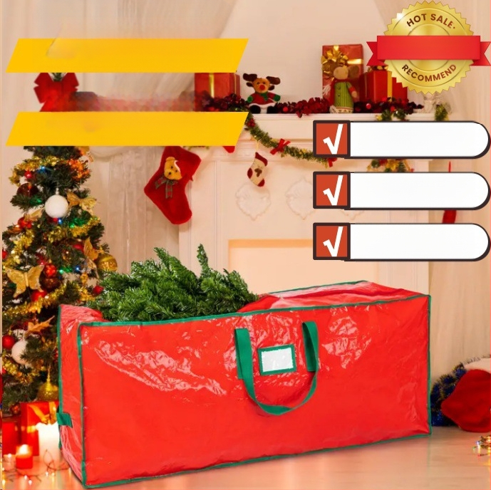Prekogranična Amazon božićna torba za pohranu drvca 7,5/9 stopa crvena pe tkanina velikog kapaciteta za pakiranje prtljage za selidbu