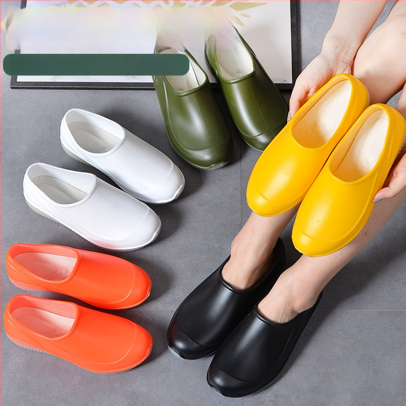 Narancssárga, alacsony szárú esőcipő, férfi és női, csúszásmentes, lapos, élelmiszeripari, fehér, csúszásmentes gumicipő, sekély szájú, kopásálló gumicipő, férfi nagykereskedelem