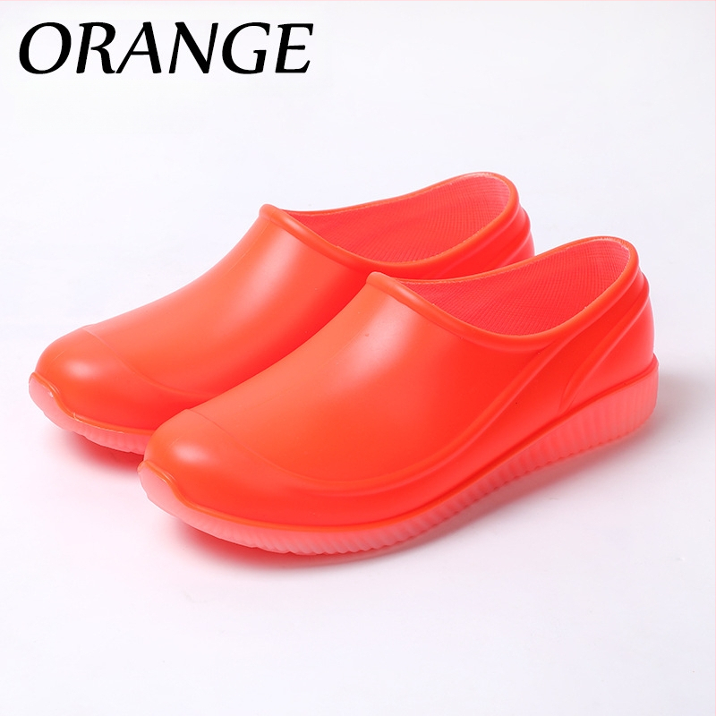 Narancssárga, alacsony szárú esőcipő, férfi és női, csúszásmentes, lapos, élelmiszeripari, fehér, csúszásmentes gumicipő, sekély szájú, kopásálló gumicipő, férfi nagykereskedelem