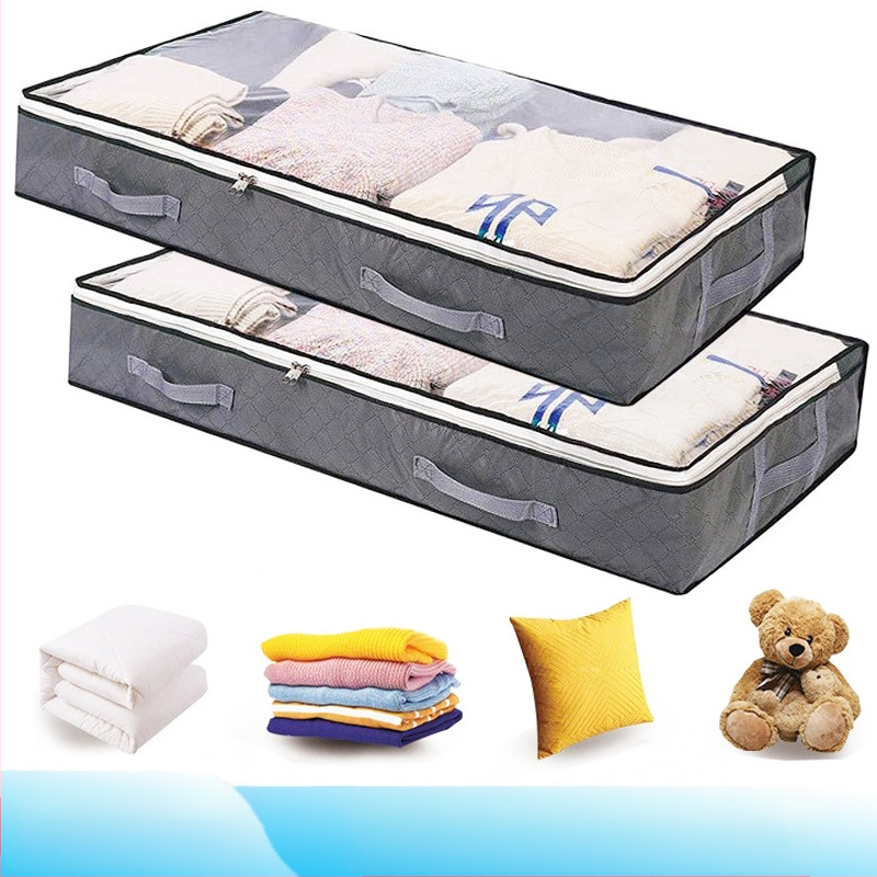 Ágy alatti tárolódoboz, összecsukható ruhatároló táska, otthoni ruhásszekrény, porálló, nem szőtt anyagból készült, nagy kapacitású rendszerezés