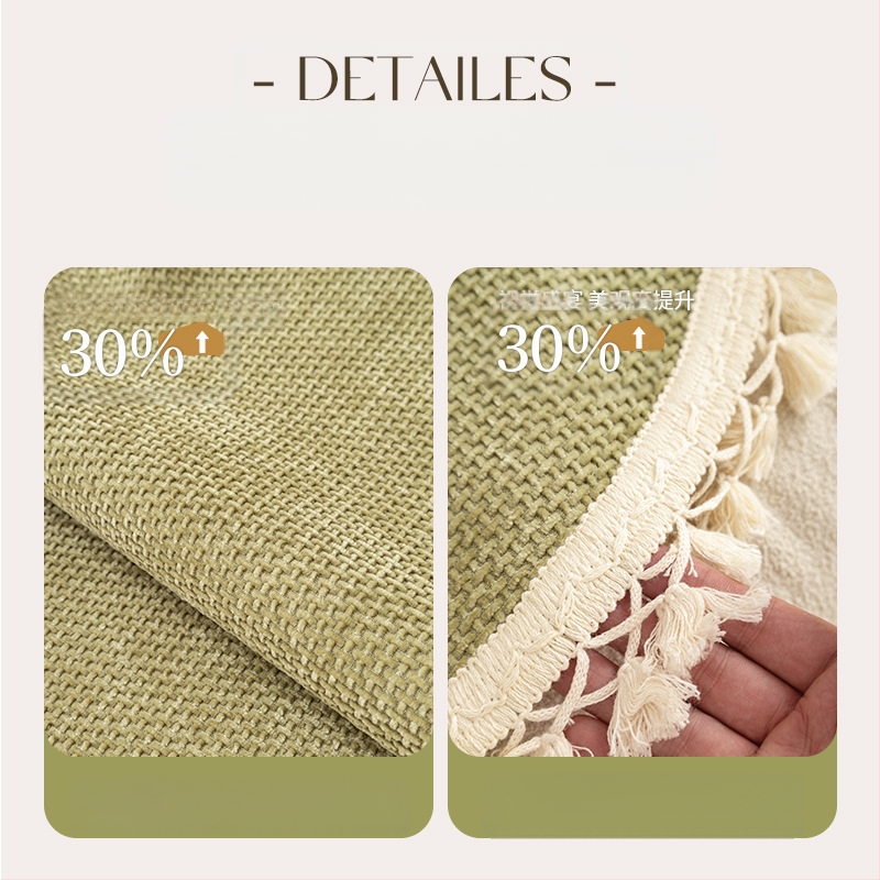 Bojtos szélű kanapépárna, minden évszakra, univerzális, 2025-ös, új, francia krémszínű, fix, csúszásgátló huzattal