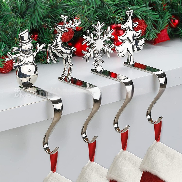 Χριστουγεννιάτικο γάντζο για διασυνοριακή χρήση, κρεμαστό χριστουγεννιάτικο δέντρο από κράμα ψευδαργύρου, κρεμαστό γάντζο από μεταλλικό γάντζο τζακιού, διακόσμηση