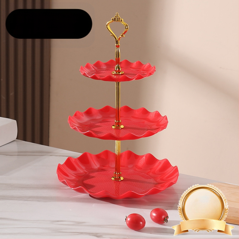 Daugiasluoksnė vaisių lėkštė, pasižyminti aukšta estetine verte, lengvu prabangumu ir aukšto lygio pojūčiu, tinkanti svetainės kavos staliukui, užkandžių lėkštei, džiovintų vaisių demonstravimo lėkštei ir padalintai lėkštei.