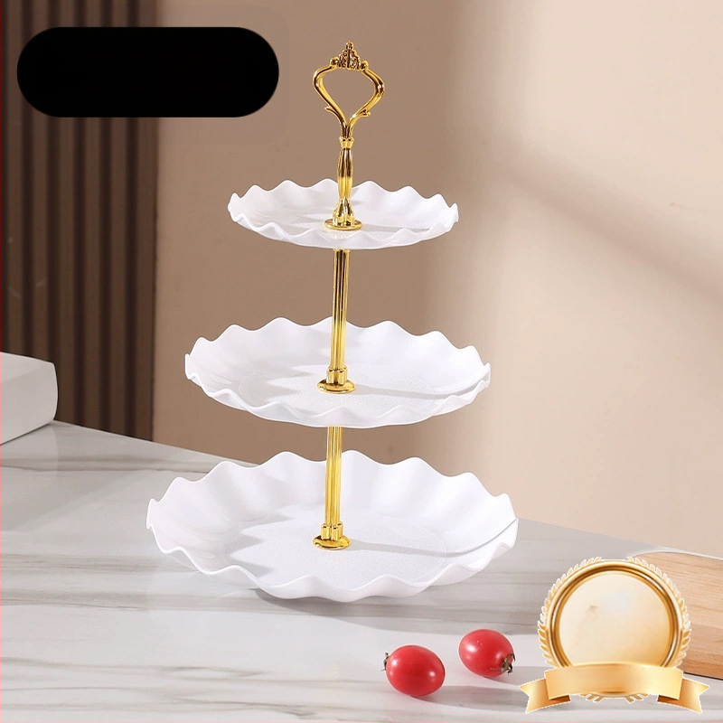 Daugiasluoksnė vaisių lėkštė, pasižyminti aukšta estetine verte, lengvu prabangumu ir aukšto lygio pojūčiu, tinkanti svetainės kavos staliukui, užkandžių lėkštei, džiovintų vaisių demonstravimo lėkštei ir padalintai lėkštei.