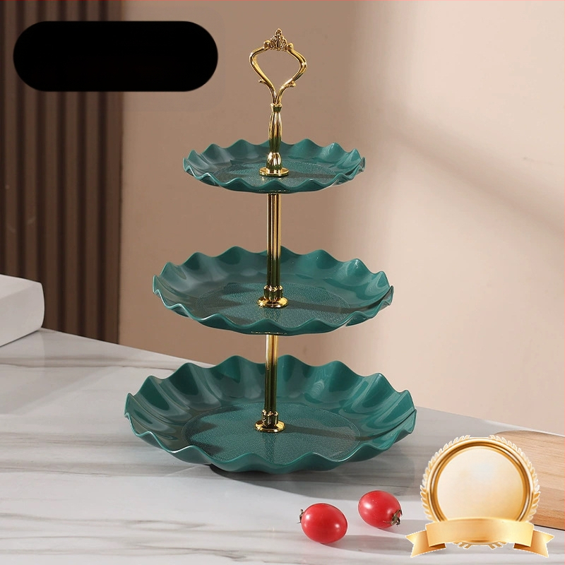 Daugiasluoksnė vaisių lėkštė, pasižyminti aukšta estetine verte, lengvu prabangumu ir aukšto lygio pojūčiu, tinkanti svetainės kavos staliukui, užkandžių lėkštei, džiovintų vaisių demonstravimo lėkštei ir padalintai lėkštei.