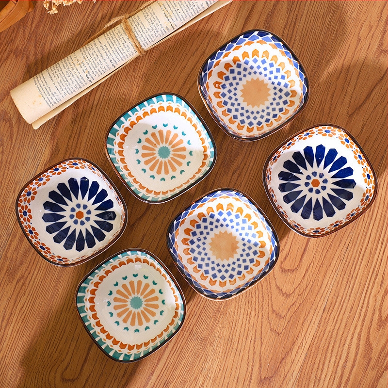 „Sheri Bohemian Buities Retro“ Keraminis Skonio Indelis Karšto Puodo Padažas Japoniški Užkandžiai Mažas Indelis