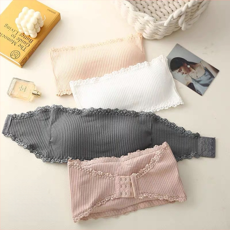 Καλοκαιρινά εσώρουχα χωρίς τιράντες, φοιτήτρια, κορεάτικο στυλ, ασύρματο, αντιολισθητικό, τυλιγμένο στο στήθος, σουτιέν push-up, σέξι ομορφιά στην πλάτη