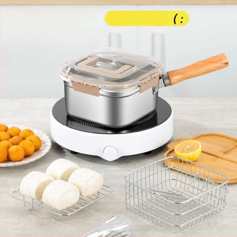 - Piiriülene Jaapani roostevabast terasest kandiline fritüür, majapidamises kasutatav piimapott, nuudlipott, kaasaskantav õues kasutatav tempurafritüür