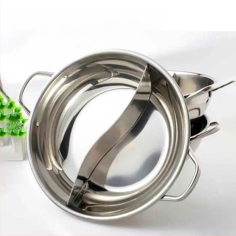 Vienos dalies „Yuanyang“ puodo indukcinė viryklė, universali karšto puodo buitinė didelė talpa, skalavimo puodas, sutankintas nerūdijančio plieno karšto puodo baseinas