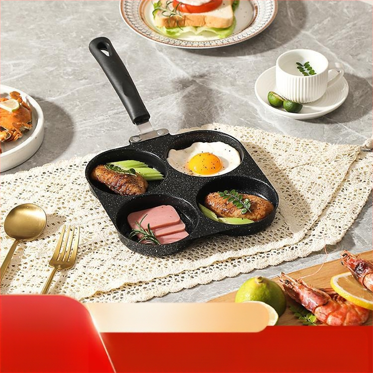 Kvadratinė keturių skylučių keptuvė kiaušinių mėsainiams širdies formos pusryčių keptuvė daugiaskylė blynas medicininis akmuo neprideganti keptuvės forma patogu