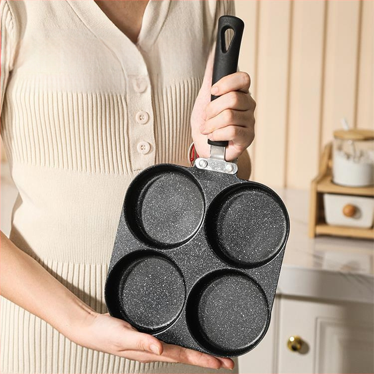 Kvadratinė keturių skylučių keptuvė kiaušinių mėsainiams širdies formos pusryčių keptuvė daugiaskylė blynas medicininis akmuo neprideganti keptuvės forma patogu