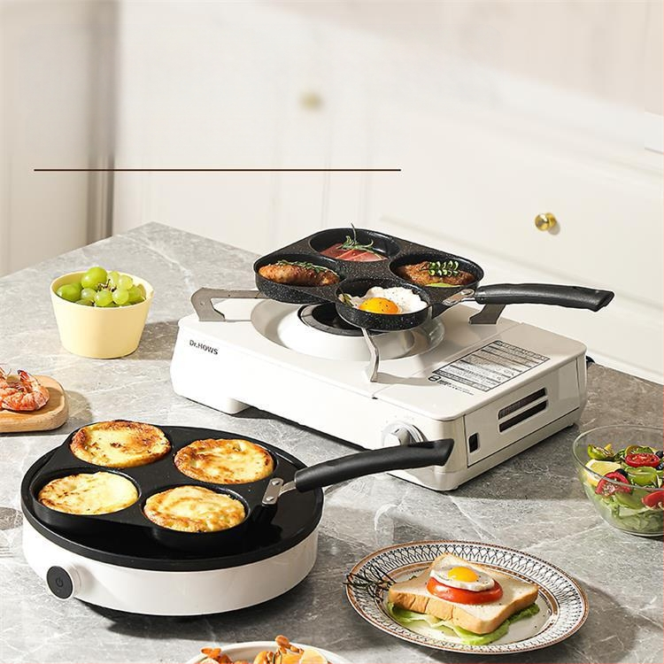 Kvadratinė keturių skylučių keptuvė kiaušinių mėsainiams širdies formos pusryčių keptuvė daugiaskylė blynas medicininis akmuo neprideganti keptuvės forma patogu