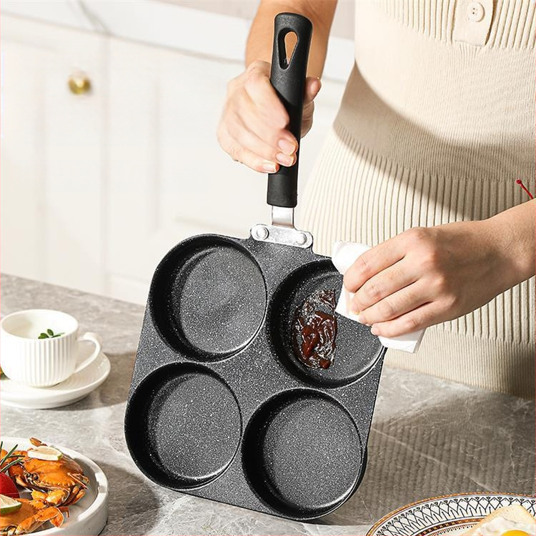 Kvadratinė keturių skylučių keptuvė kiaušinių mėsainiams širdies formos pusryčių keptuvė daugiaskylė blynas medicininis akmuo neprideganti keptuvės forma patogu