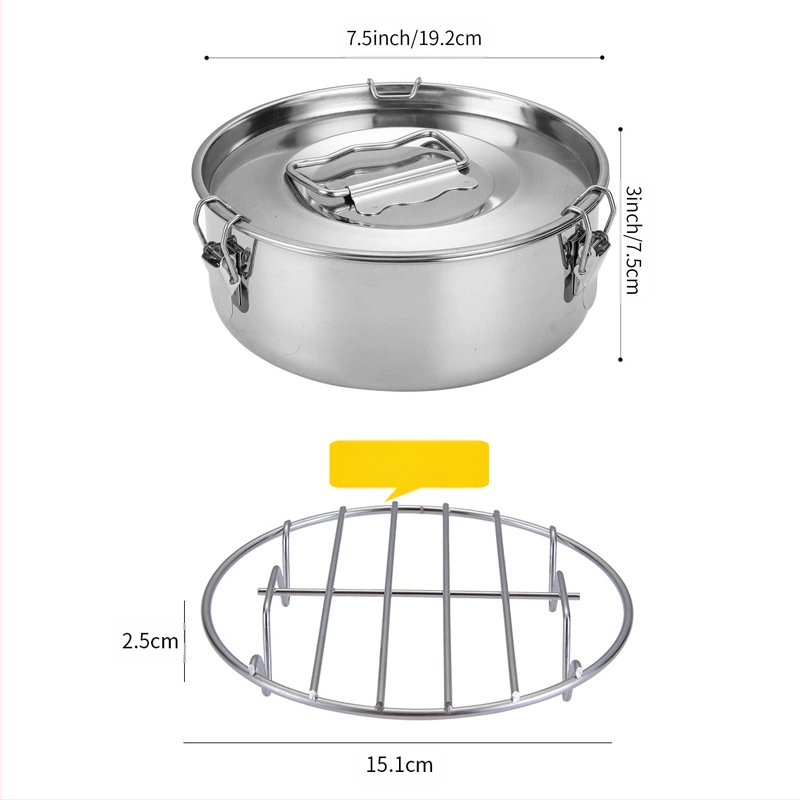 ♔ Pārrobežu 304 nerūsējošā tērauda tvaicētājs Daudzfunkcionāls tūlītējās gatavošanas katla piederumi Tvaicēšanas režģi Apaļa kūkas pīrāga forma